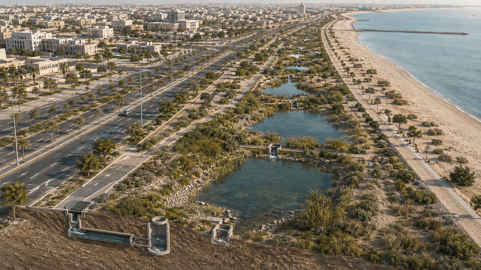 Storm Water Management Design of Wetlands for Urban Area in Boubyan Island